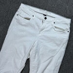 DKNY City Ultra‎ Skinny White Denim Jeans Size 8 Logo Stretch Slim Distressed